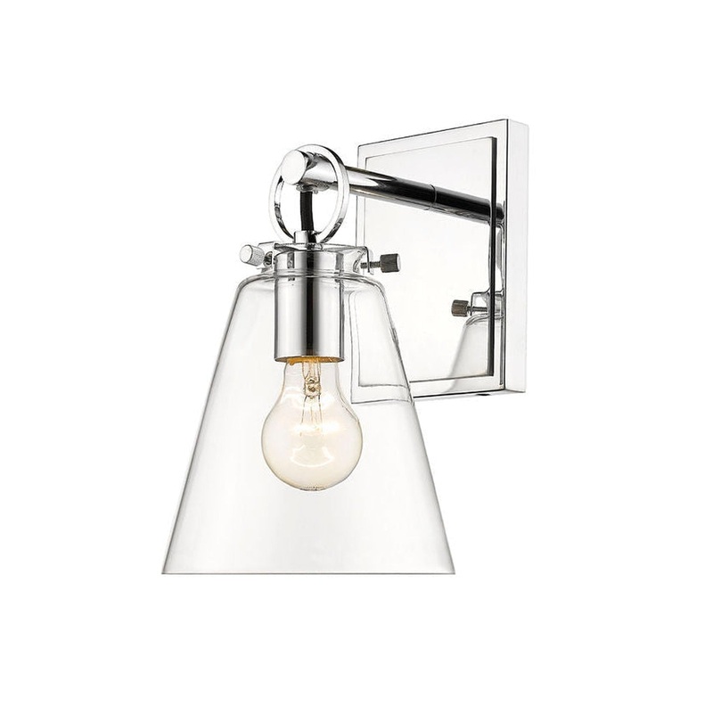 Z-Lite Harper 7" 1-Light Chrome Wall Sconce With Clear Glass Shade