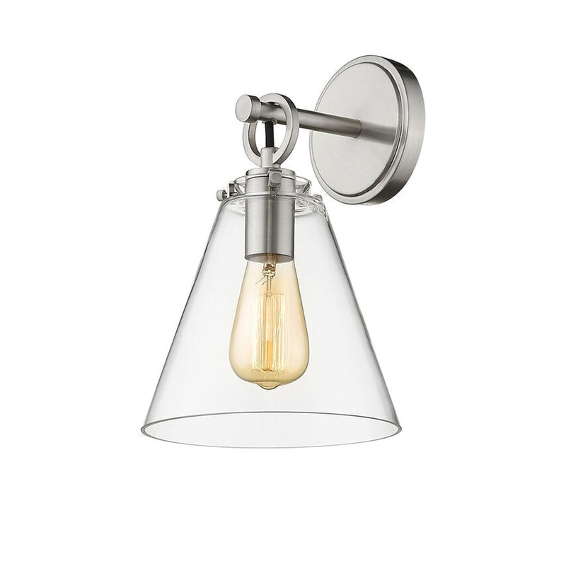 Z-Lite Harper 8" 1-Light Brushed Nickel Wall Sconce With Clear Glass Shade