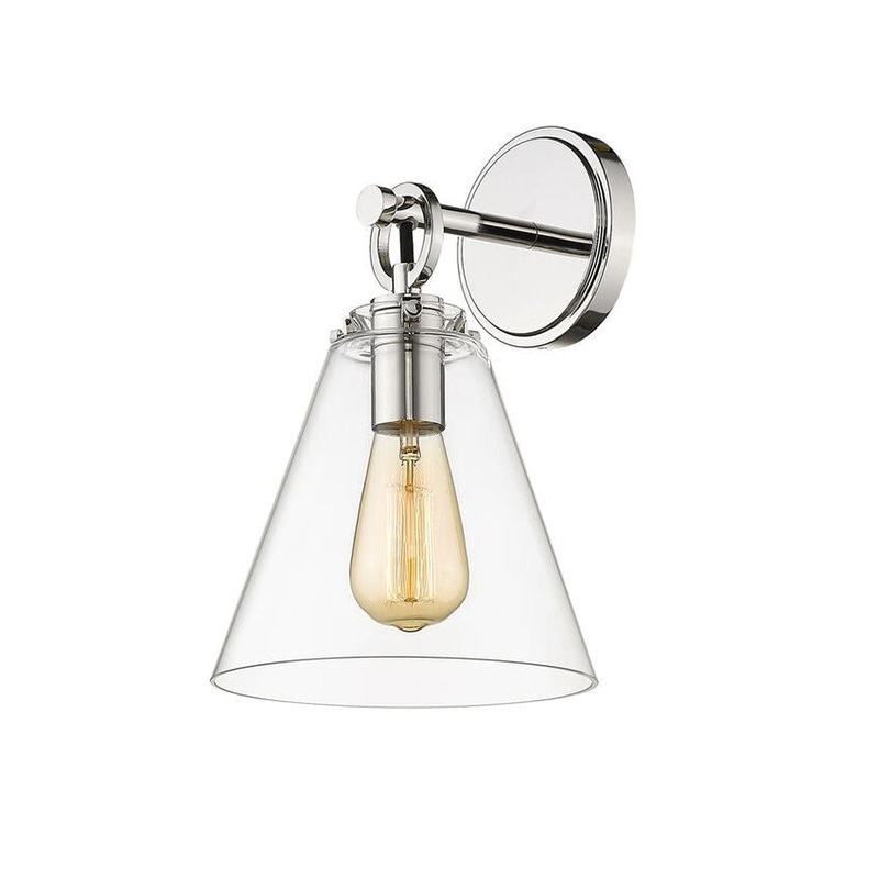 Z-Lite Harper 8" 1-Light Polished Nickel Wall Sconce With Clear Glass Shade