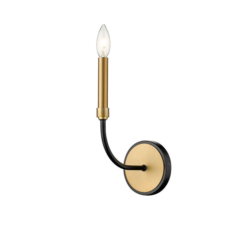Z-Lite Haylie 5" 1-Light Matte Black and Olde Brass Wall Sconce