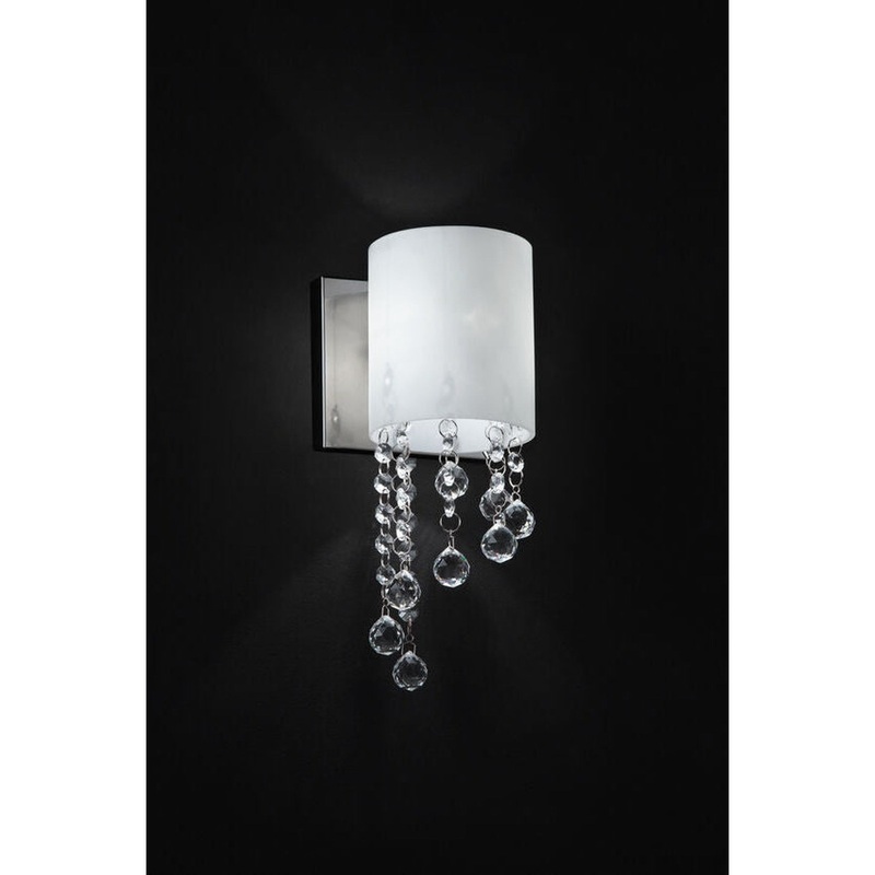 Z-Lite Jewel 5" 1-Light Chrome Wall Sconce With Matte Opal Glass Shade