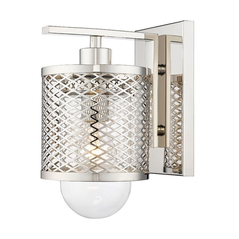 Z-Lite Kipton 6" 1-Light Polished Nickel Wall Sconce With Clear Glass Shade