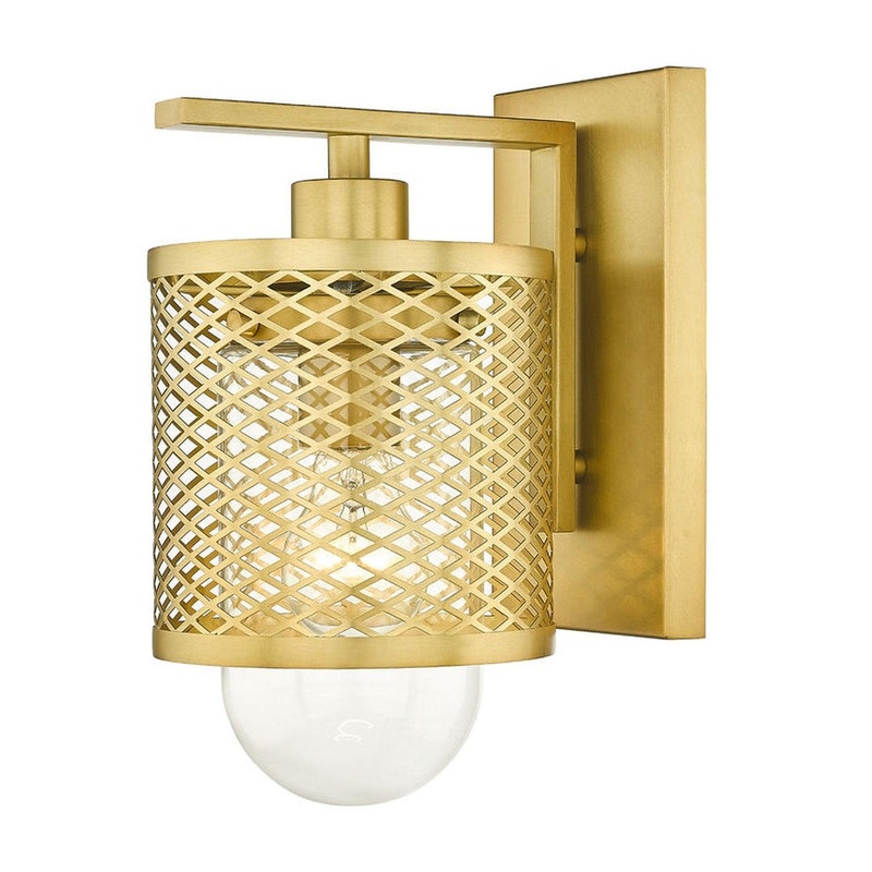 Z-Lite Kipton 6" 1-Light Rubbed Brass Wall Sconce With Clear Glass Shade