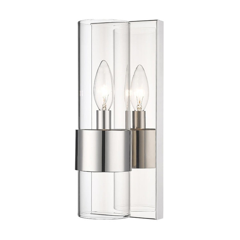 Z-Lite Lawson 5" 1-Light Polished Nickel Wall Sconce With Clear Glass Shade