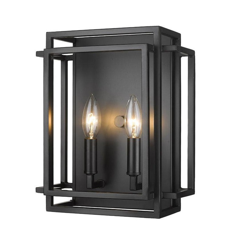 Z-Lite Titania 10" 2-Light Matte Black Wall Sconce