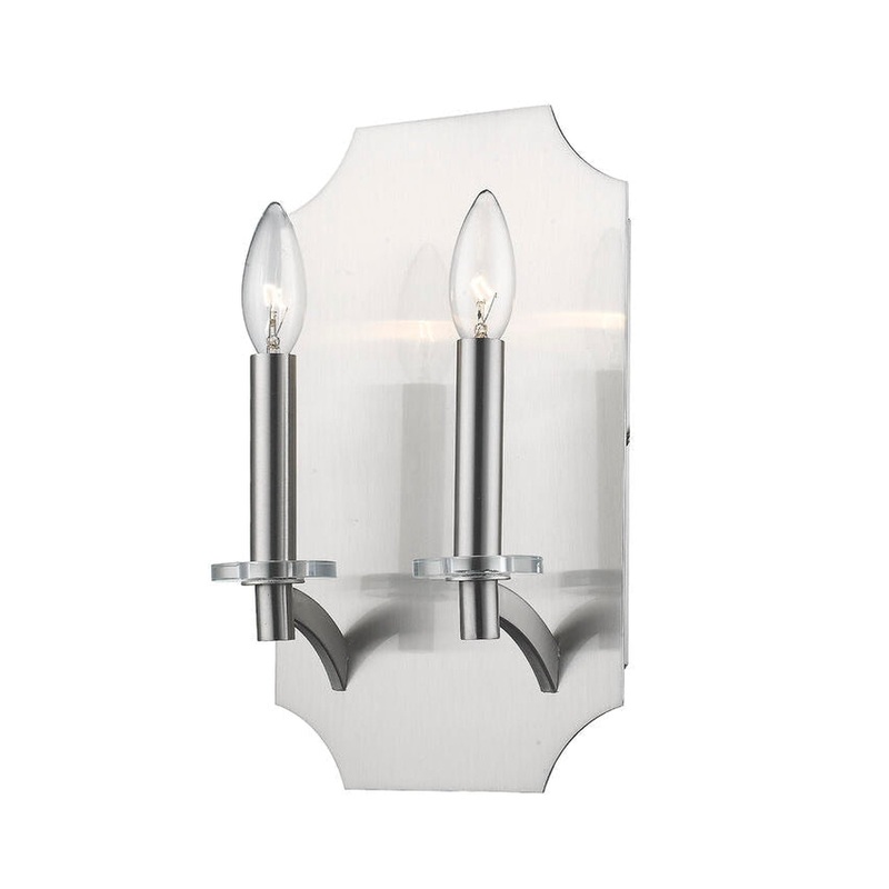 Z-Lite Zander 13" 2-Light Brushed Nickel Wall Sconce