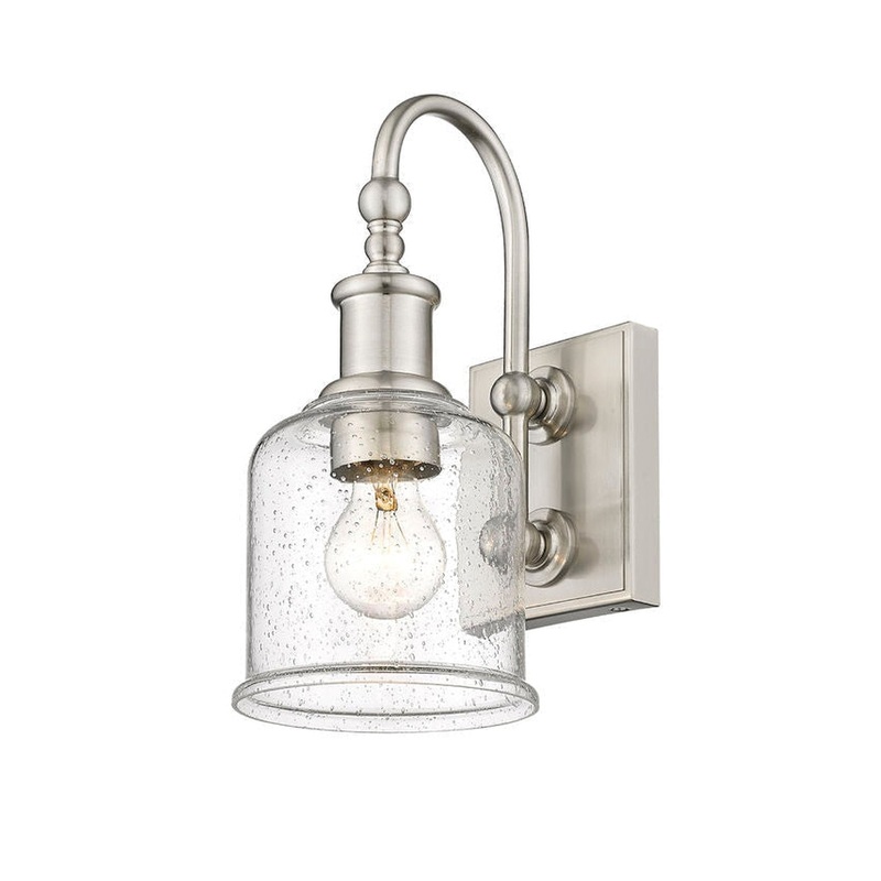 Z-Lite Bryant 6" 1-Light Brushed Nickel Wall Sconce With Clear Seedy Glass Shade