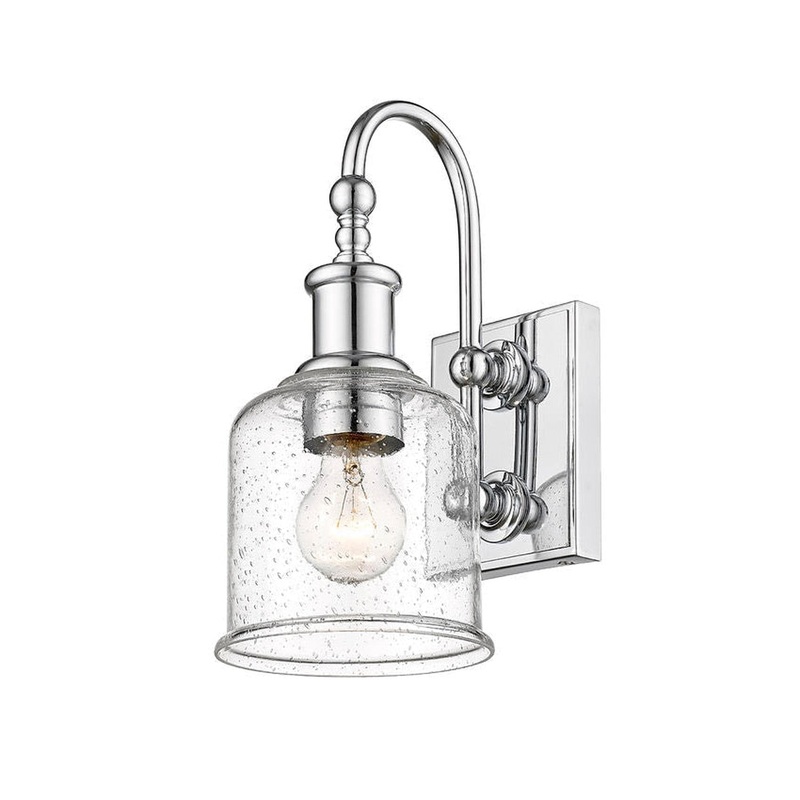 Z-Lite Bryant 6" 1-Light Chrome Wall Sconce With Clear Seedy Glass Shade