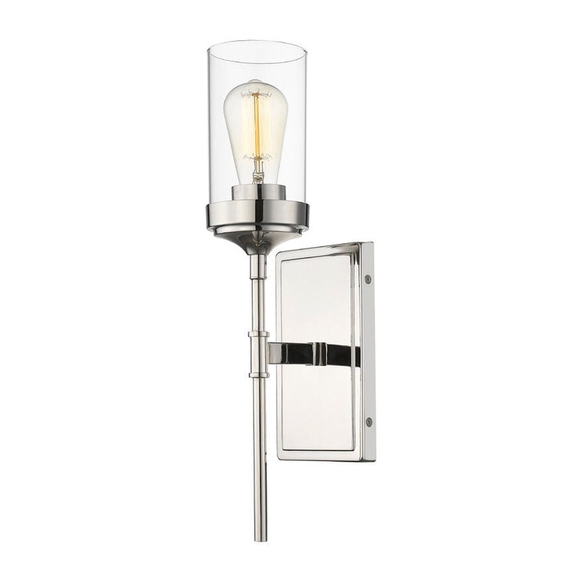Z-Lite Calliope 5" 1-Light Polished Nickel Wall Sconce With Clear Glass Shade