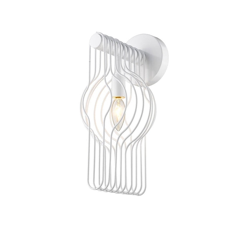 Z-Lite Contour 7" 1-Light White Wall Sconce With Gloss White Steel Shade