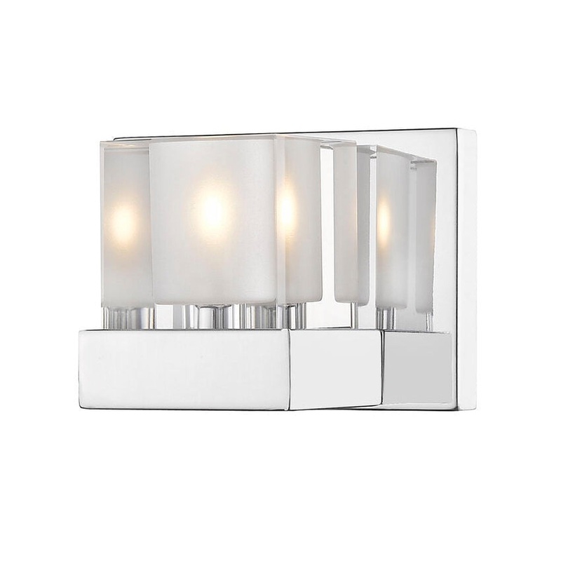 Z-Lite Fallon 6" 1-Light LED Chrome Wall Sconce With Clear and Frosted Crystal Shade