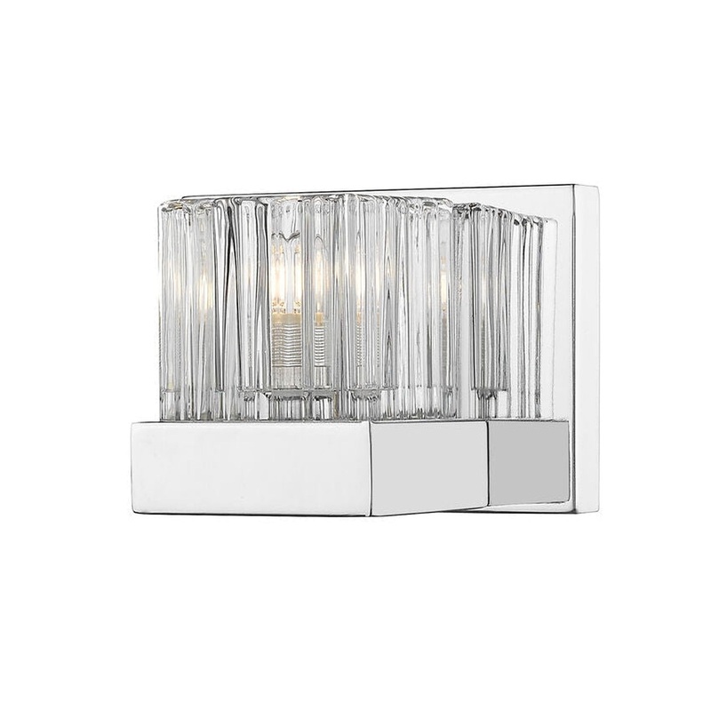 Z-Lite Fallon 6" 1-Light LED Chrome Wall Sconce With Clear Ribbed and Frosted Crystal Shade