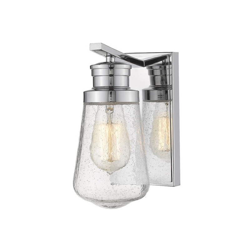 Z-Lite Gaspar 5" 1-Light Chrome Wall Sconce With Clear Seedy Glass Shade