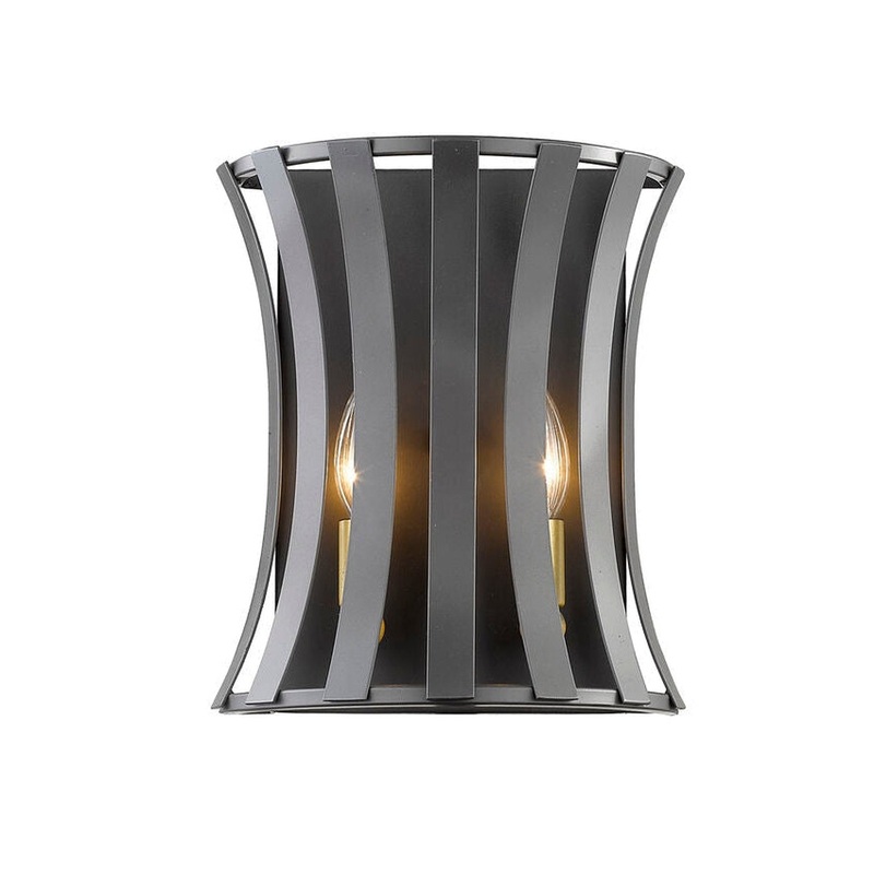 Z-Lite Geist 11" 2-Light Bronze Gold Wall Sconce With Steel Shade
