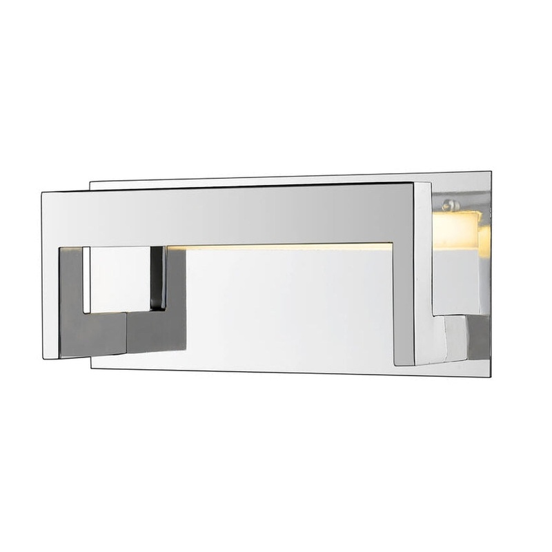 Z-Lite Linc 12" 1-Light LED Chrome Wall Sconce With Frosted Acrylic Shade