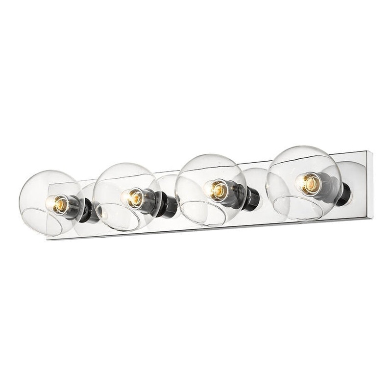Z-Lite Marquee 23" 3-Light Clear Glass Shade Wall Sconce With Chrome Frame Finish