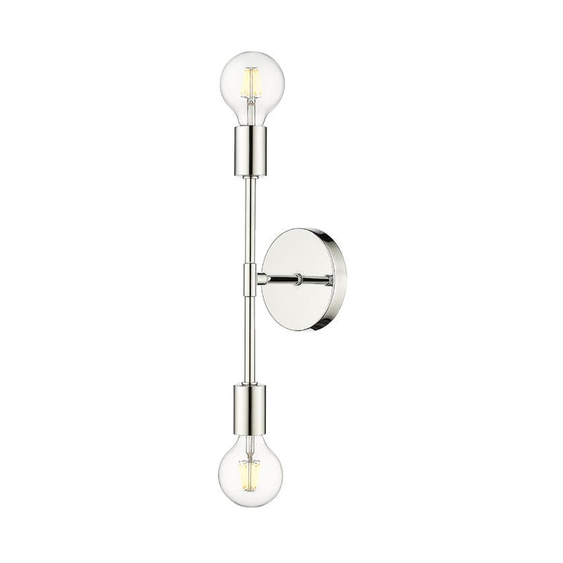 Z-Lite Modernist 5" 2-Light Chrome Wall Sconce