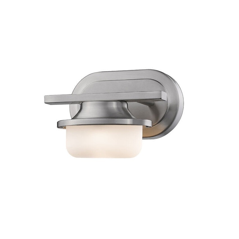 Z-Lite Optum 8" 1-Light LED Brushed Nickel Wall Sconce With Matte Opal Glass Shade