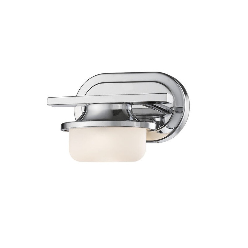 Z-Lite Optum 8" 1-Light LED Chrome Wall Sconce With Matte Opal Glass Shade