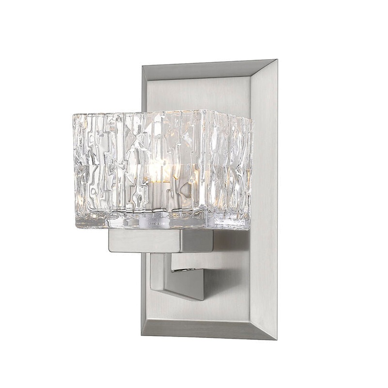 Z-Lite Rubicon 5" 1-Light LED Brushed Nickel Wall Sconce With Clear Glass Shade