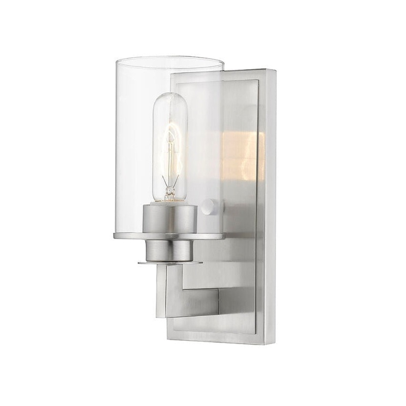Z-Lite Savannah 5" 1-Light Brushed Nickel Wall Sconce With Clear Glass Shade