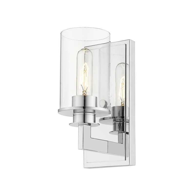 Z-Lite Savannah 5" 1-Light Chrome Wall Sconce With Clear Glass Shade