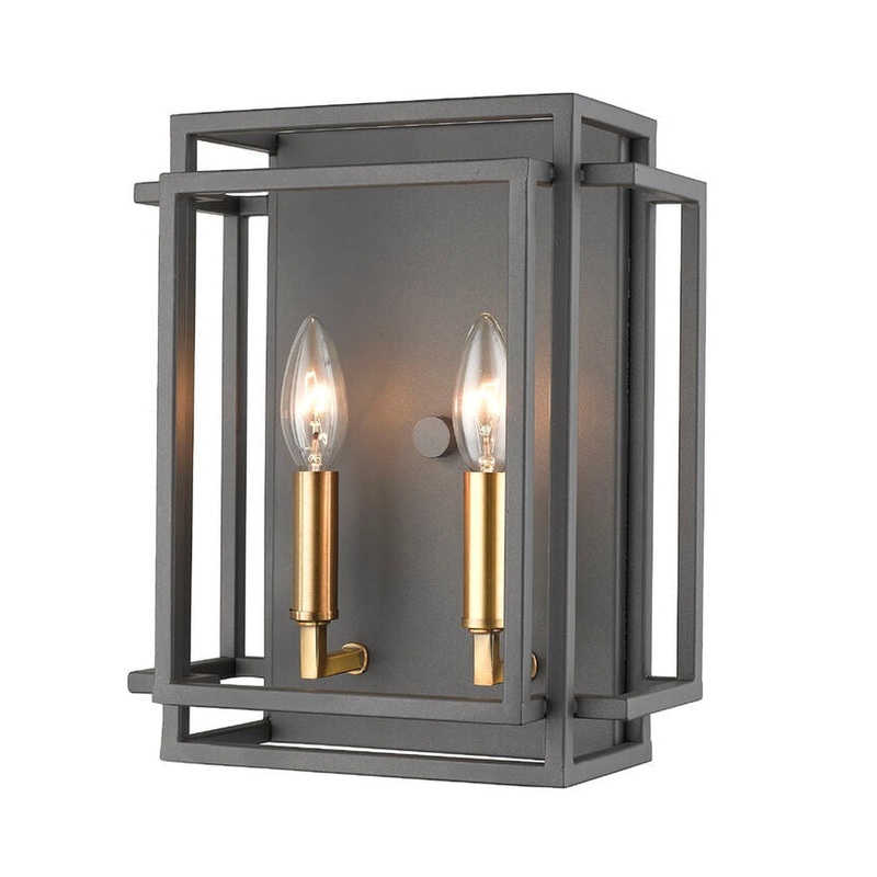 Z-Lite Titania 10" 2-Light Bronze and Olde Brass Wall Sconce