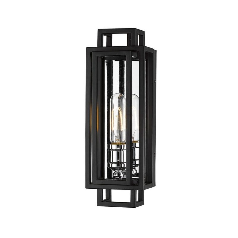 Z-Lite Titania 5" 1-Light Black and Chrome Wall Sconce