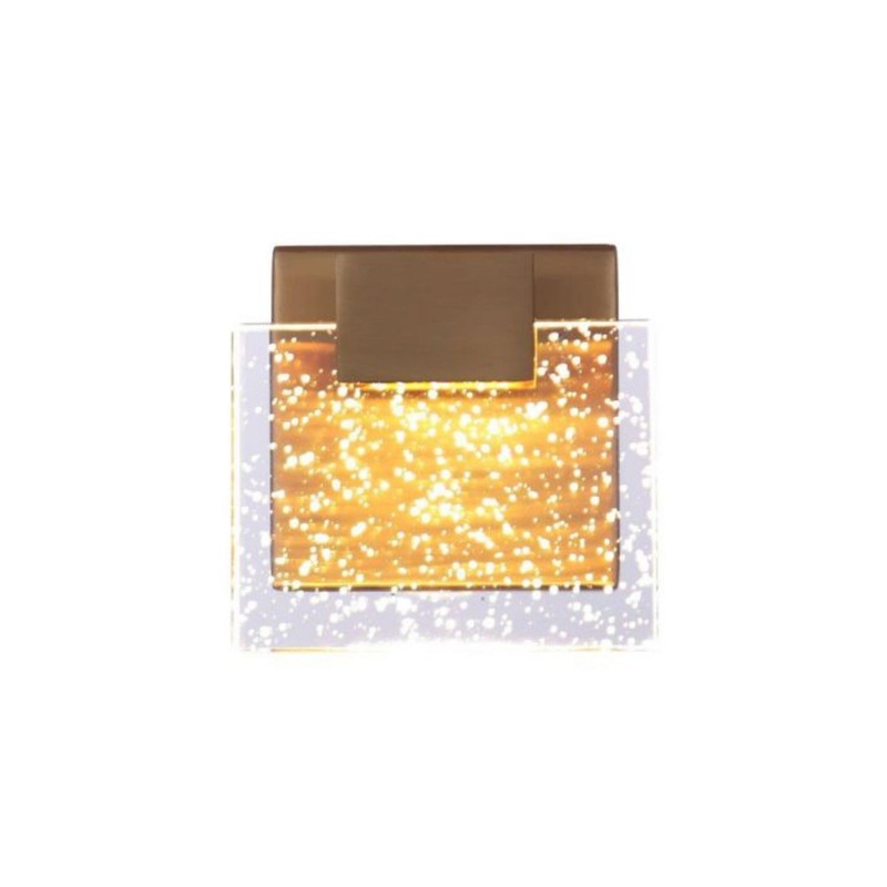 Craftmade Alamere 5" 1-Light Satin Brass LED Wall Sconce With Clear Seeded Glass Shade