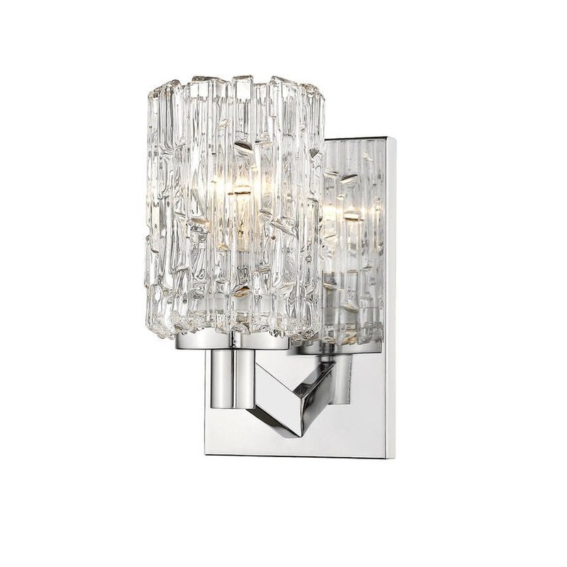 Z-Lite Aubrey 5" 1-Light Chrome Wall Sconce With Clear Glass Shade