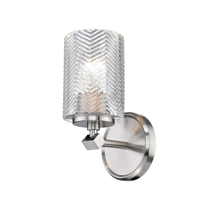 Z-Lite Dover Street 5" 1-Light Brushed Nickel Wall Sconce With Clear Glass Shade