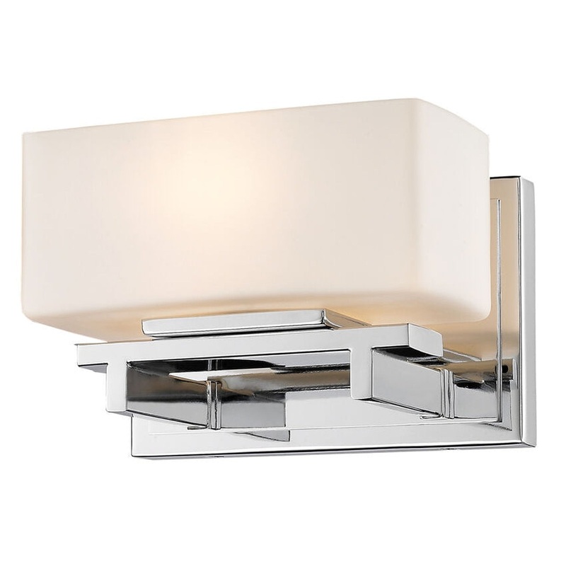 Z-Lite Kaleb 8" 1-Light LED Chrome Wall Sconce With Matte Opal Glass Shade