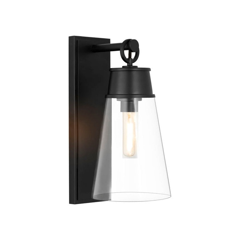 Z-Lite Wentworth 8" 1-Light Matte Black Wall Sconce With Clear Glass Shade