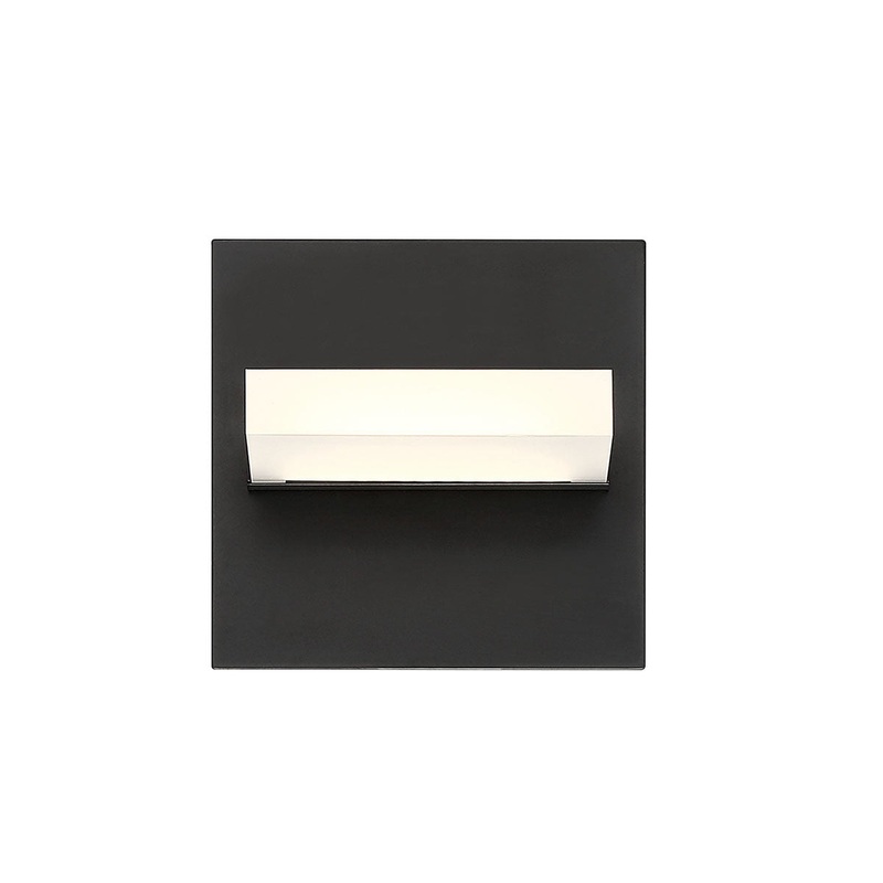 Eurofase Lighting Olson 5" Dimmable Integrated LED Black Metal Wall Sconce With Frosted Acrylic Shade