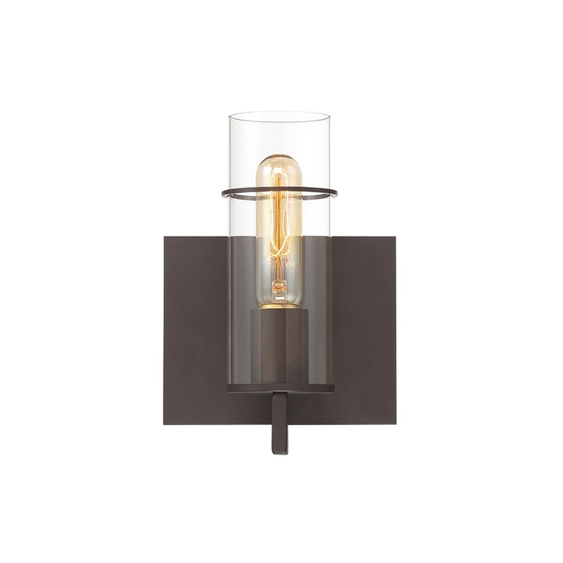 Eurofase Lighting Pista 6" Dimmable Incandescent Bronze Wall Sconce With Clear Glass Shade
