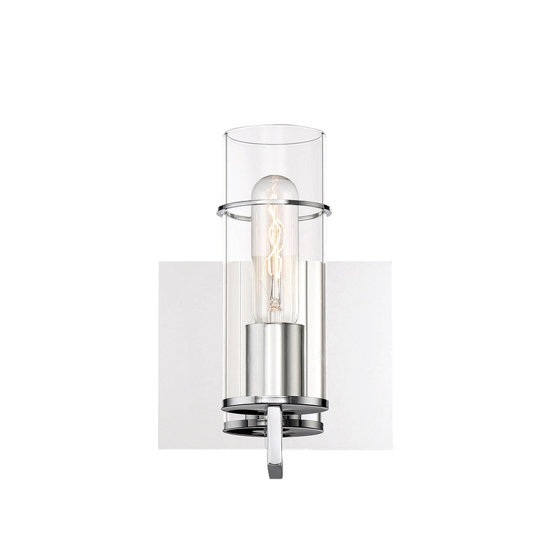 Eurofase Lighting Pista 6" Dimmable Incandescent Chrome Wall Sconce With Clear Glass Shade