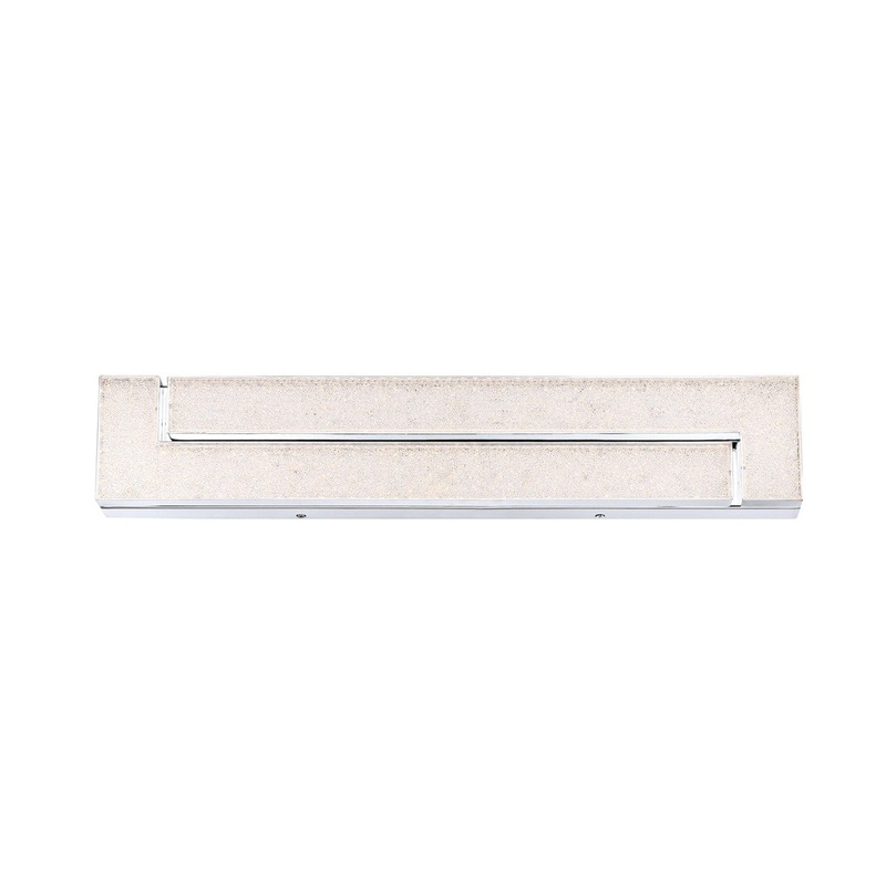 Eurofase Lighting Santi 24" Dimmable Integrated LED Chrome Wall Sconce With Clear Crystal Glass Shade