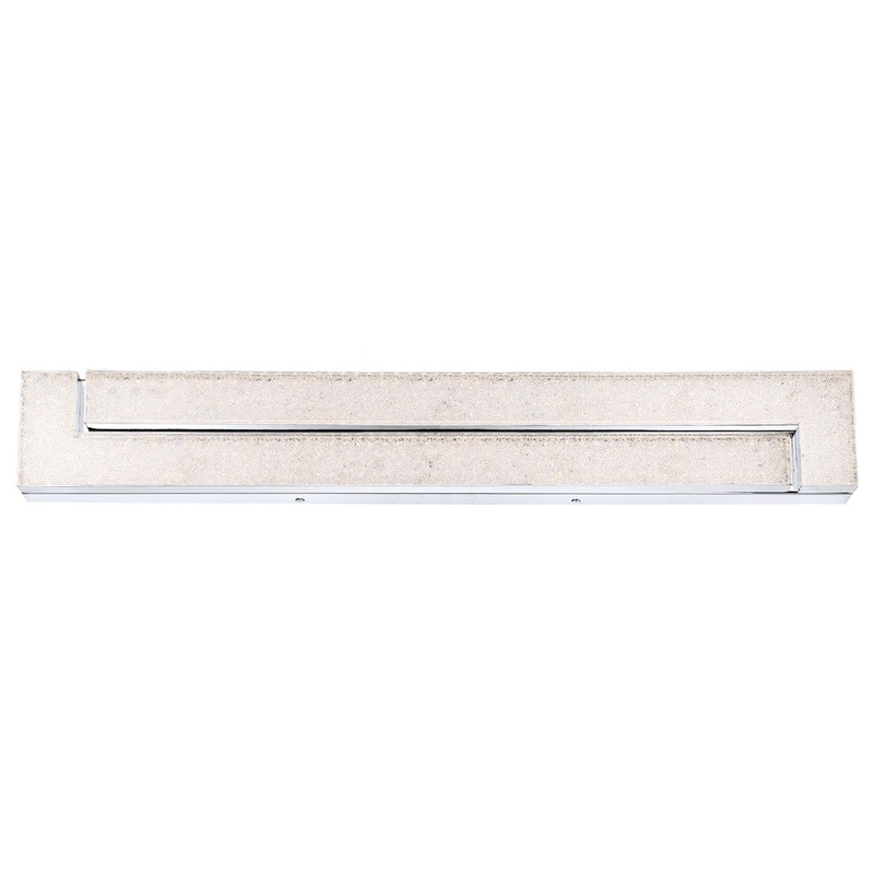 Eurofase Lighting Santi 30" Dimmable Integrated LED Chrome Wall Sconce With Clear Crystal Glass Shade