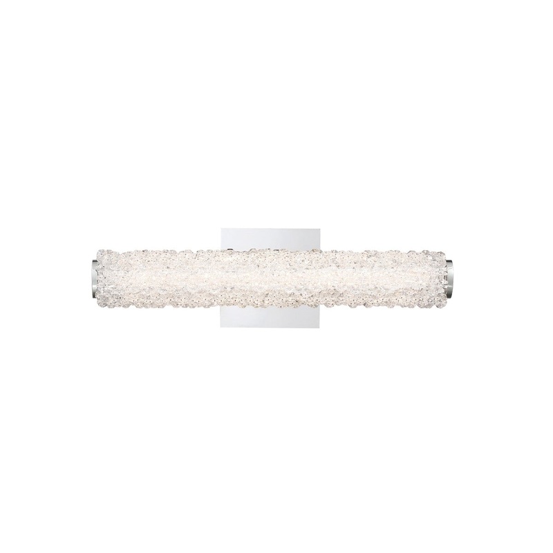 Eurofase Lighting Sassi 18" Small Dimmable Integrated LED Chrome Wall Sconce With Clear Crystal Shade