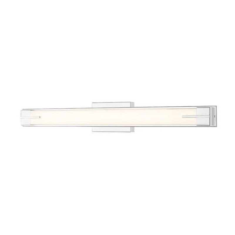 Z-Lite Chase 33" 1-Light LED-Integrated Chrome Vanity Light With Gloss Opal Glass Shade