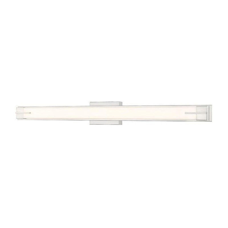 Z-Lite Chase 43" 1-Light LED-Integrated Brushed Nickel Vanity Light With Gloss Opal Glass Shade