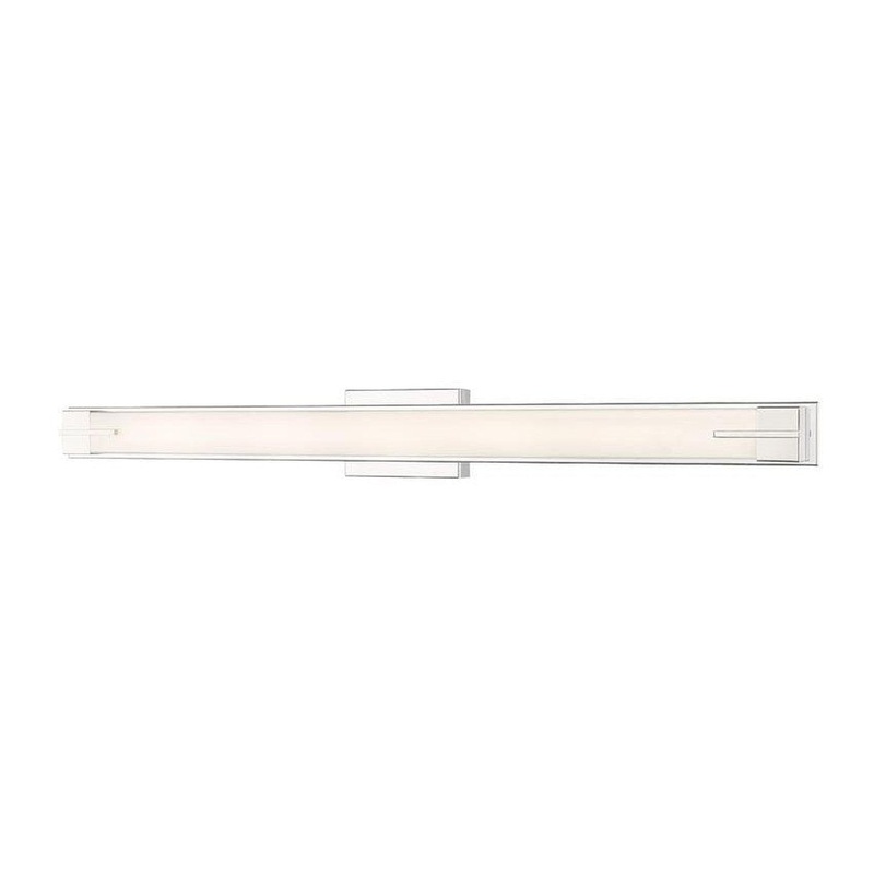 Z-Lite Chase 43" 1-Light LED-Integrated Chrome Vanity Light With Gloss Opal Glass Shade