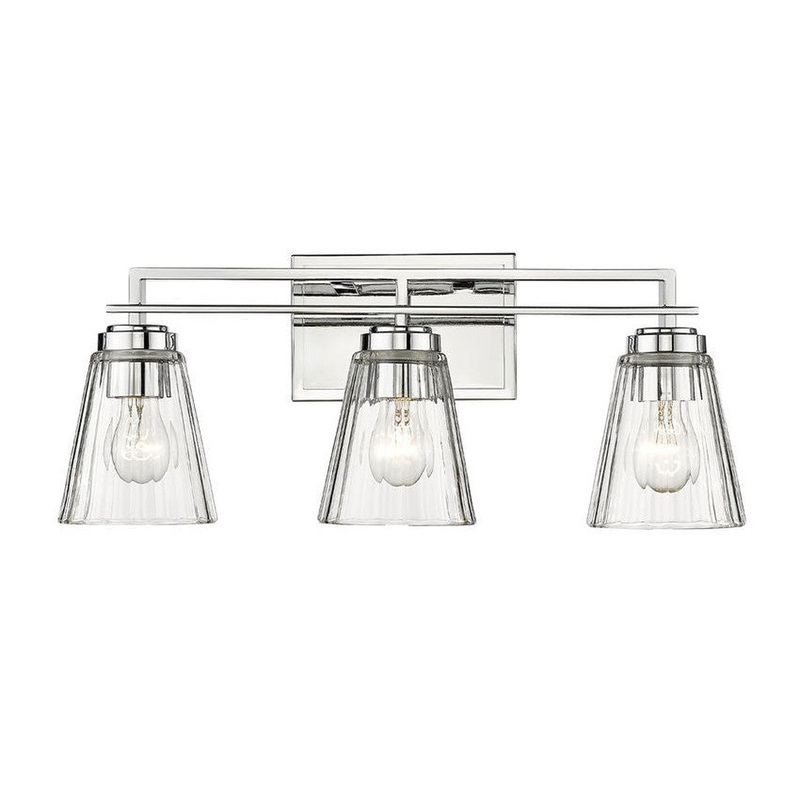 Z-Lite Lyna 22" 3-Light Chrome and Clear Glass Shade Vanity Light