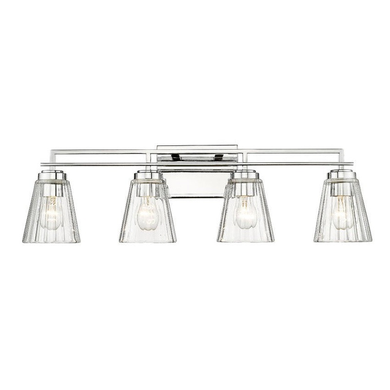 Z-Lite Lyna 31" 4-Light Chrome and Clear Glass Shade Vanity Light