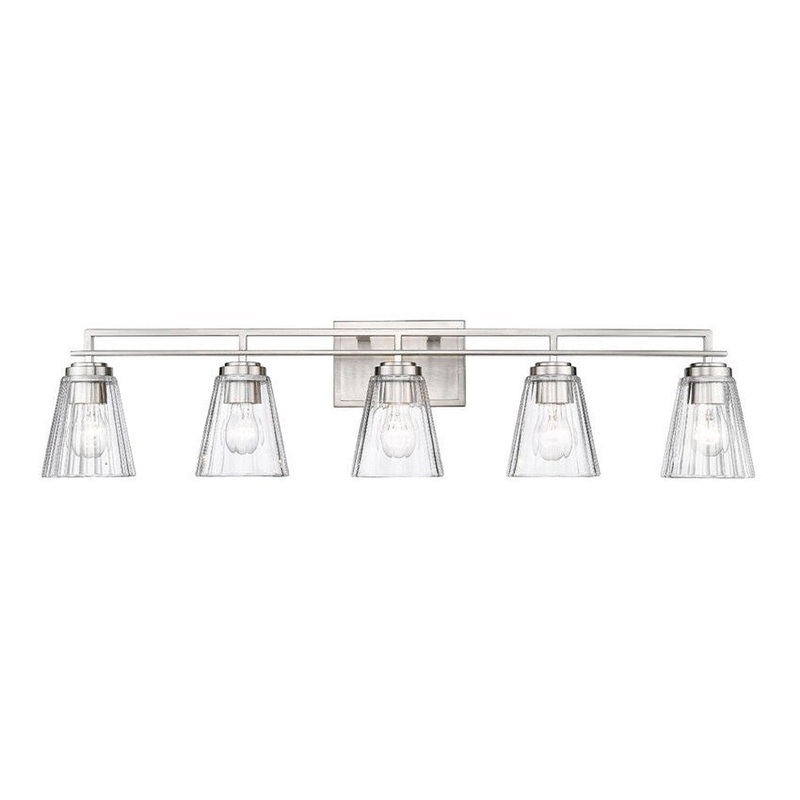 Z-Lite Lyna 39" 5-Light Brushed Nickel and Clear Glass Shade Vanity Light