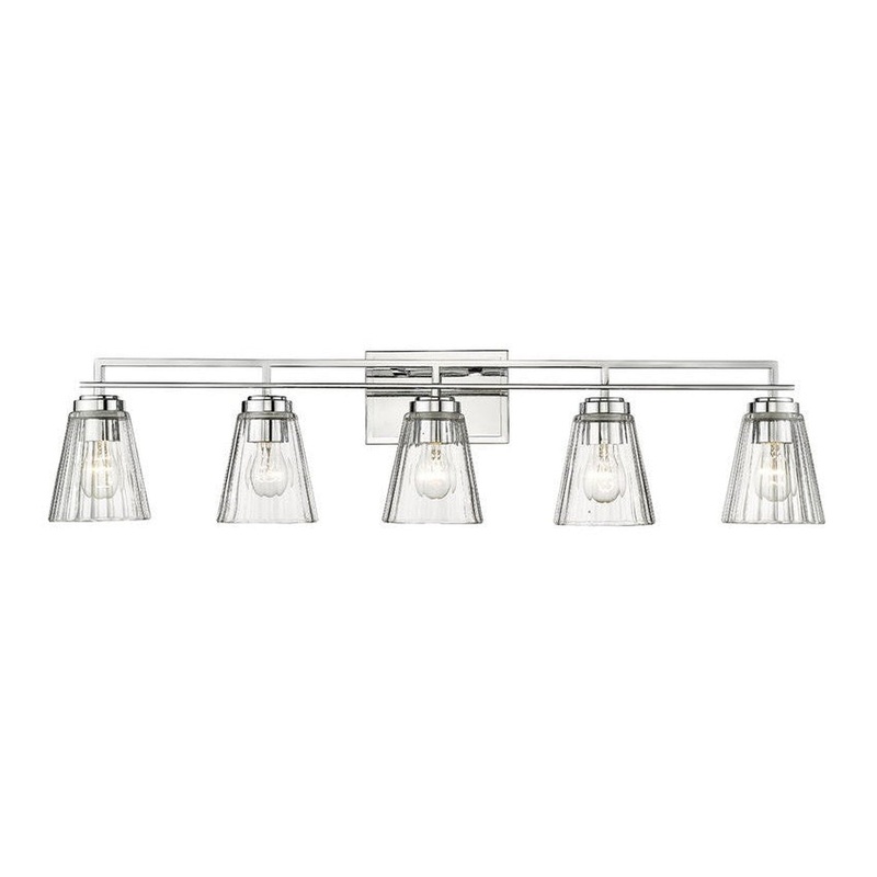 Z-Lite Lyna 39" 5-Light Chrome and Clear Glass Shade Vanity Light