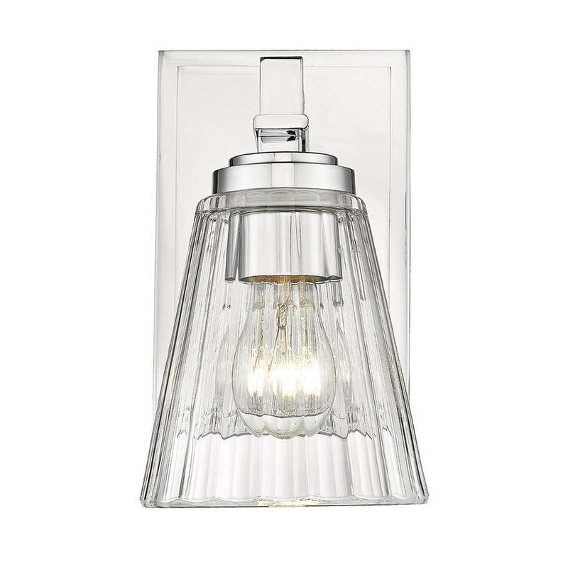 Z-Lite Lyna 5" 1-Light Chrome and Clear Glass Shade Wall Sconce