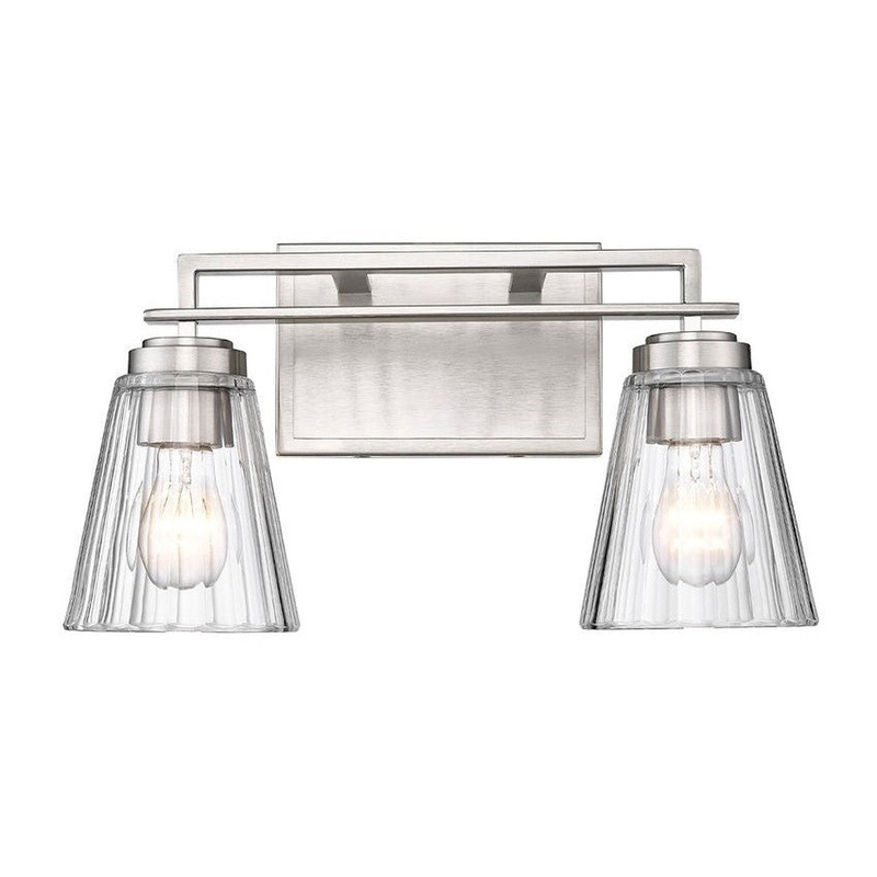 Z-Lite Lyna 7" 2-Light Brushed Nickel and Clear Glass Shade Vanity Light