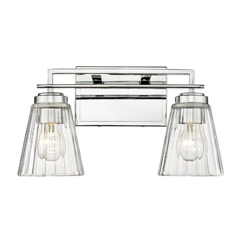 Z-Lite Lyna 7" 2-Light Chrome and Clear Glass Shade Vanity Light