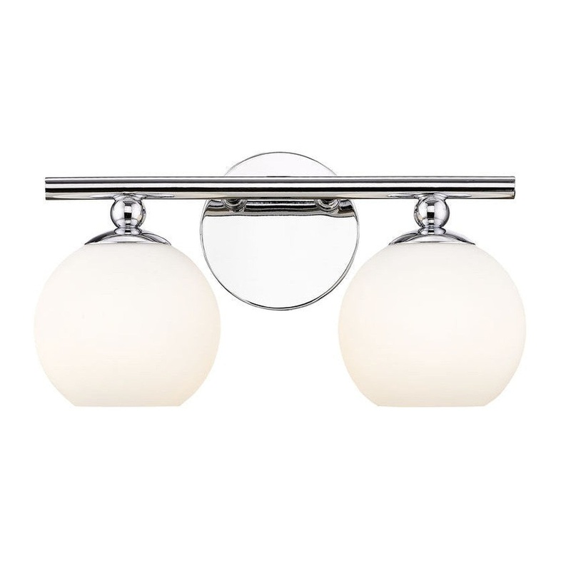 Z-Lite Neoma 14" 2-Light Chrome and Opal Etched Glass Shade Vanity Light
